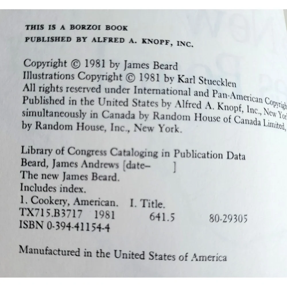 THE NEW JAMES BEARD James Beard 1st Ed HCDJ Cooking General Cooking 1981